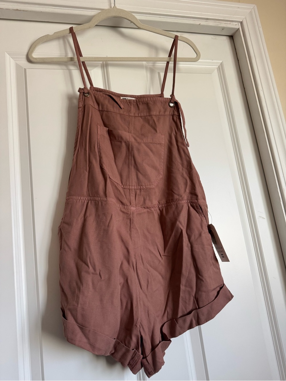 New Billabong Size Small Solid Brown Nut Cotton Viscose Wild Pursuit Romper